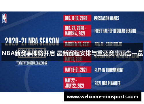 NBA新赛季即将开启 最新赛程安排与重要赛事预告一览